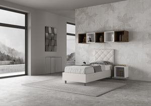 Letto Singolo 80x210 cm Senza Rete Priya Bianco