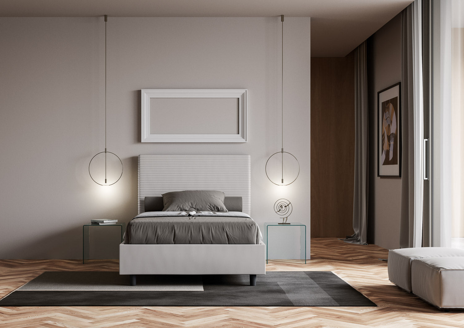 Letto Singolo 100x190 cm con Rete Focus Bianco