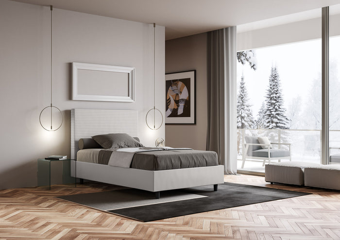 Letto Singolo 100x190 cm con Rete Focus Bianco