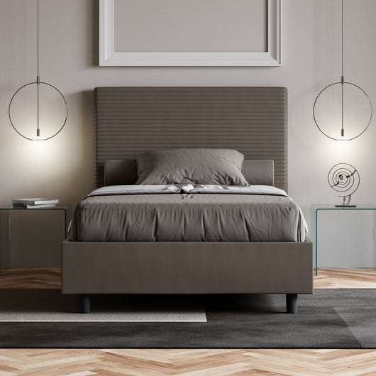 Letto Singolo 100x190 cm con Rete Focus Cappuccino