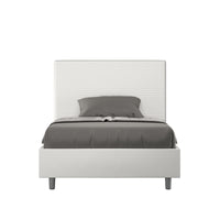 Letto Singolo 100x190 cm con Rete e Contenitore Focus Bianco