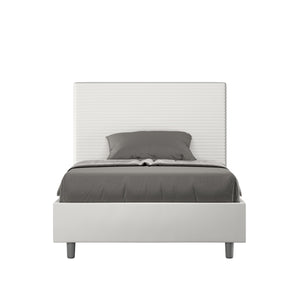 Letto Singolo 100x190 cm con Rete e Contenitore Focus Bianco