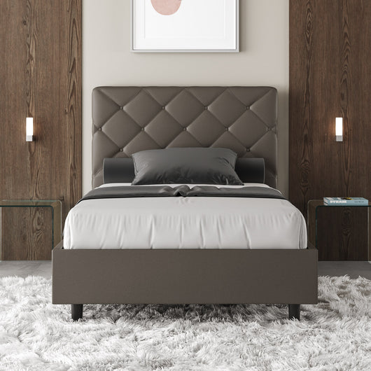 Letto Singolo 100x190 cm Senza Rete Priya Cappuccino