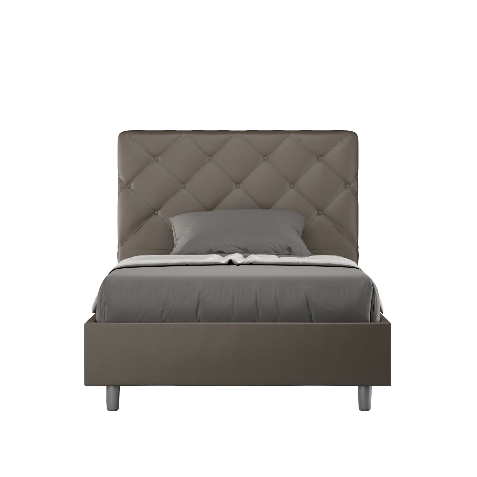 Letto Singolo 100x210 cm con Rete Priya Cappuccino