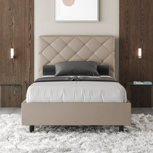 Letto Singolo 100x210 cm con Rete e Contenitore Priya Tortora