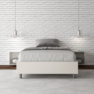 Letto 1 Piazza e Mezzo Sommier 120x190 cm Senza Rete Azelia Bianco