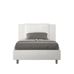 Letto 1 Piazza e Mezzo 120x210 cm con Rete e Contenitore Antea Bianco