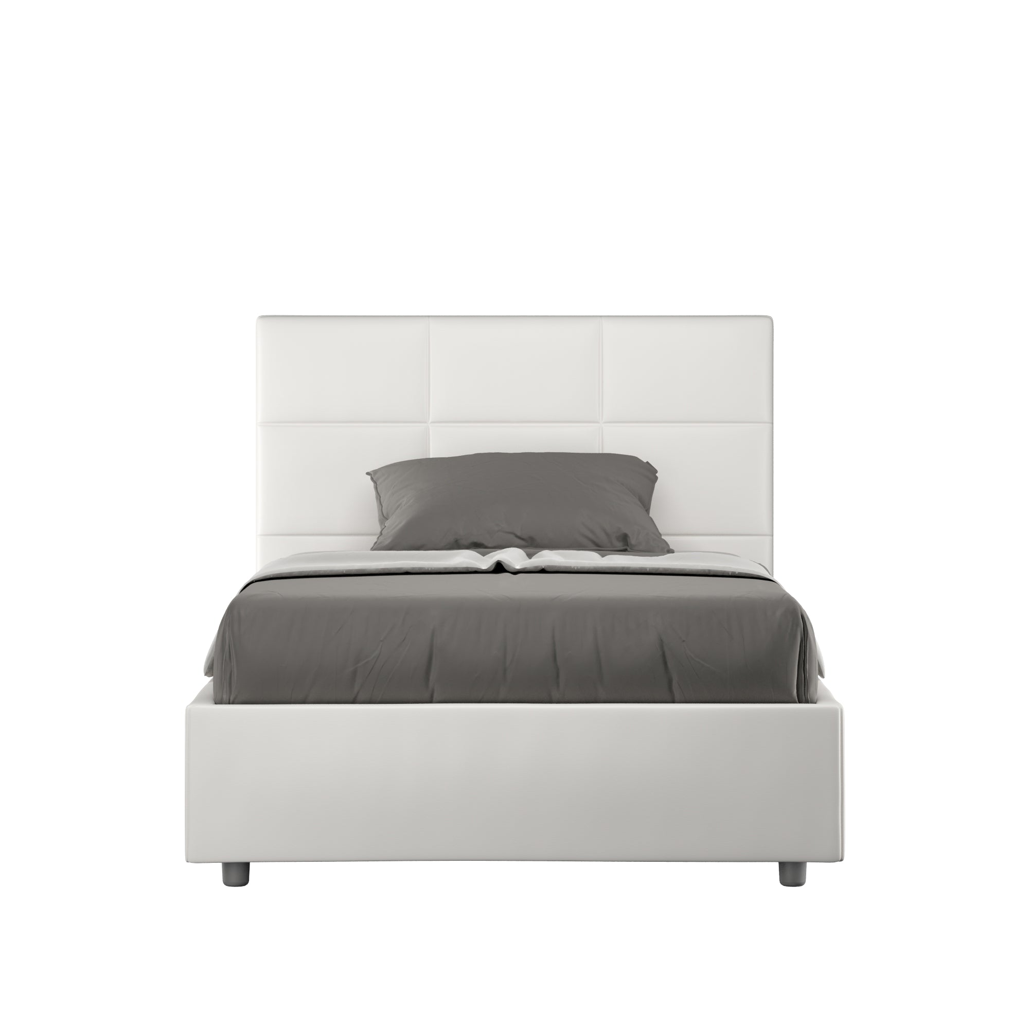 Letto 1 Piazza e Mezzo 120x190 cm Senza Rete Mika Bianco