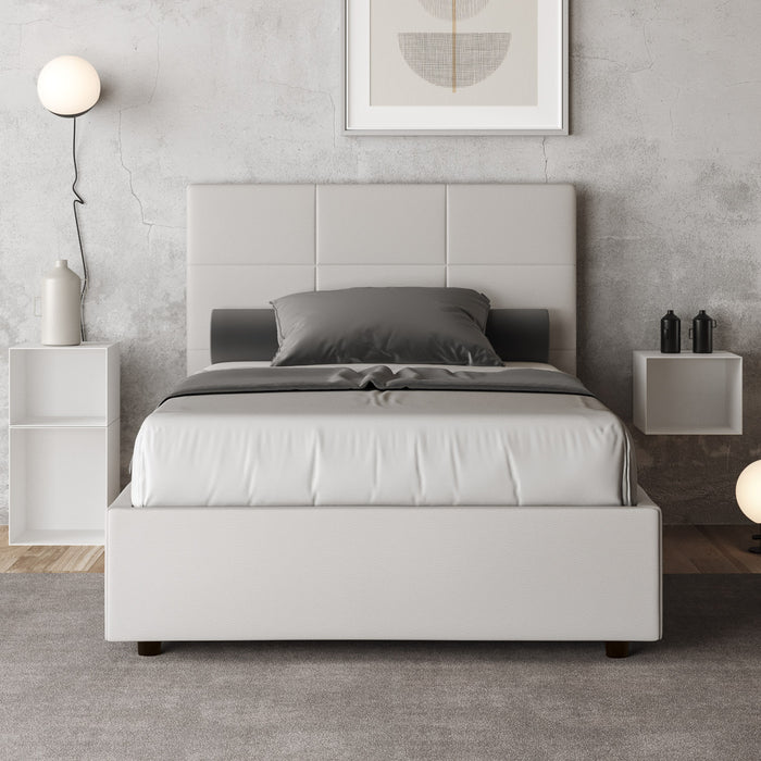 Letto 1 Piazza e Mezzo 120x190 cm con Rete Mika Bianco