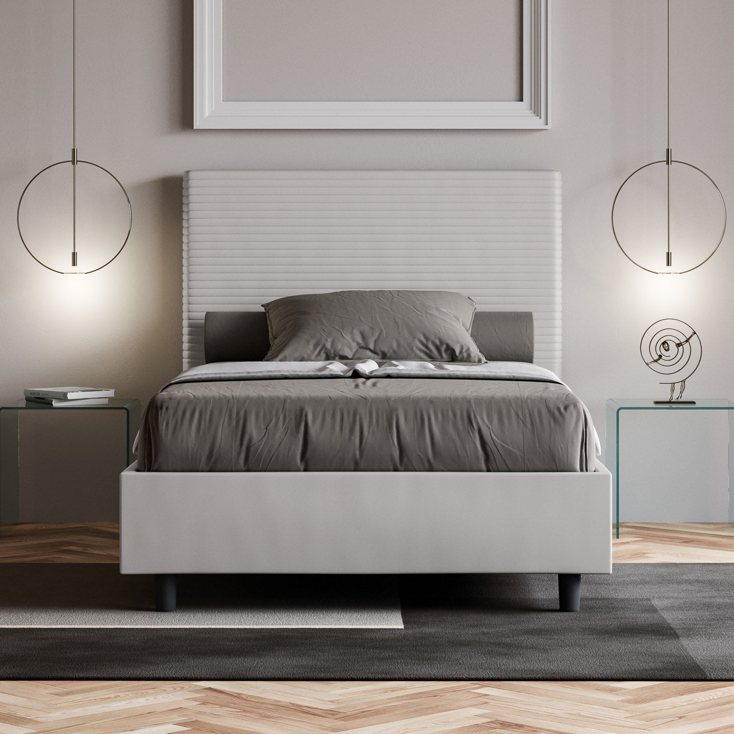 Letto 1 Piazza e Mezzo 120x190 cm Senza Rete Focus Bianco