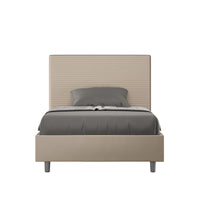 Letto 1 Piazza e Mezzo 120x190 cm con Rete e Contenitore Focus Tortora