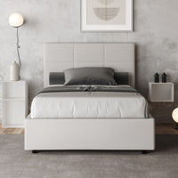 Letto Matrimoniale Francese 140x190 cm con Rete Mika Bianco