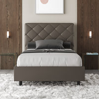 Letto Matrimoniale Francese 140x200 cm con Rete Priya Cappuccino