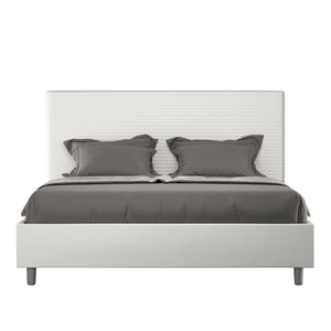 Letto Matrimoniale Large 170x190 cm con Rete e Contenitore Focus Bianco