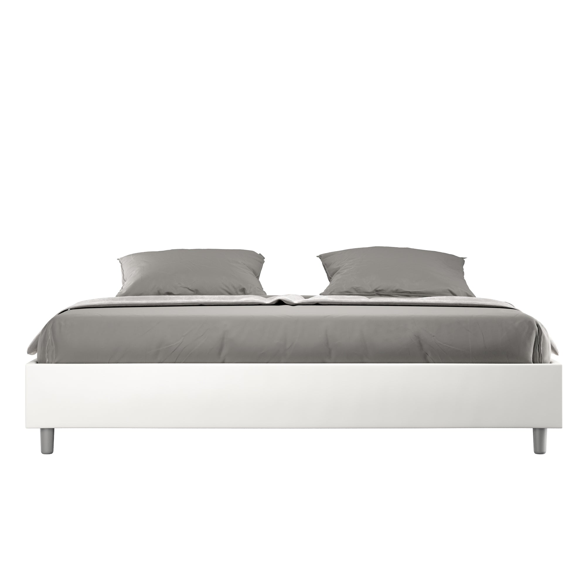 Letto Matrimoniale Large Sommier 180x190 cm Senza Rete Azelia Bianco