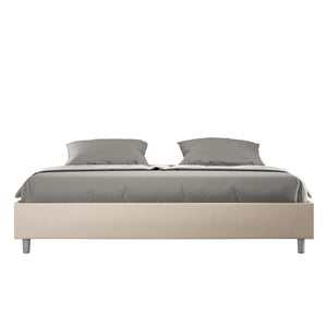 Letto Matrimoniale Large Sommier 180x190 cm con Rete e Contenitore Azelia Tortora