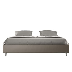 Letto Matrimoniale Large Sommier 180x190 cm con Rete e Contenitore Azelia Cappuccino