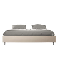 Letto Matrimoniale Large Sommier 180x210 cm con Rete e Contenitore Azelia Tortora