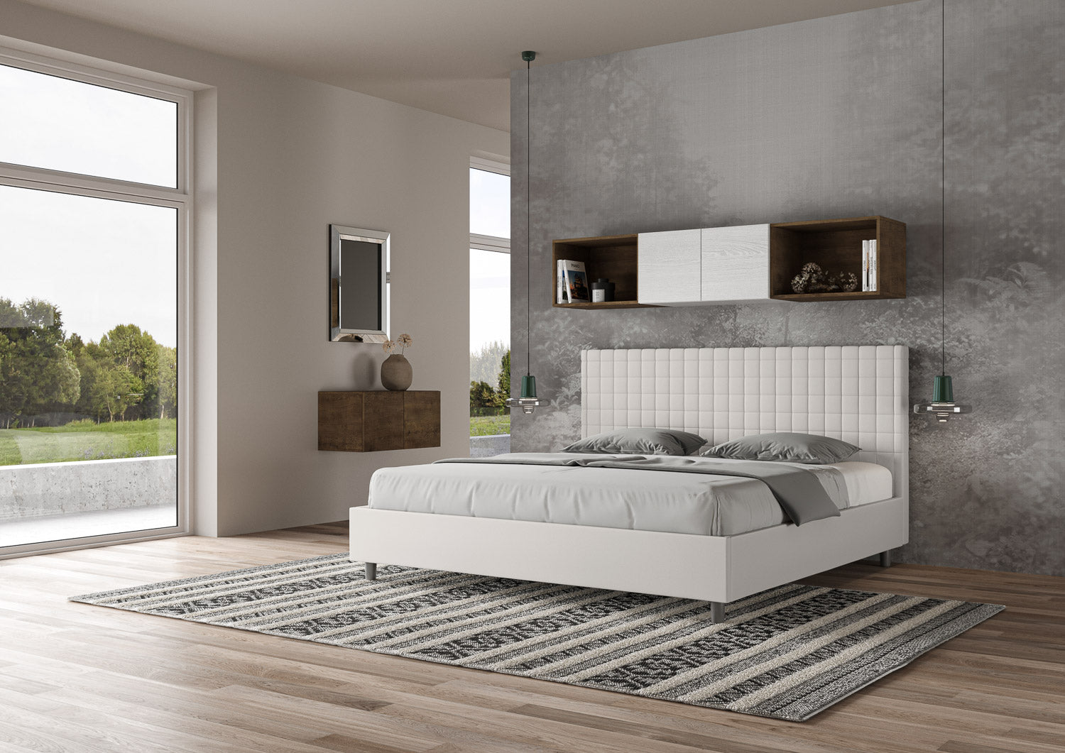 Letto Matrimoniale Large 180x190 cm Senza Rete Sunny Bianco