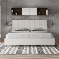 Letto Matrimoniale Large 180x190 cm con Rete e Contenitore Sunny Bianco