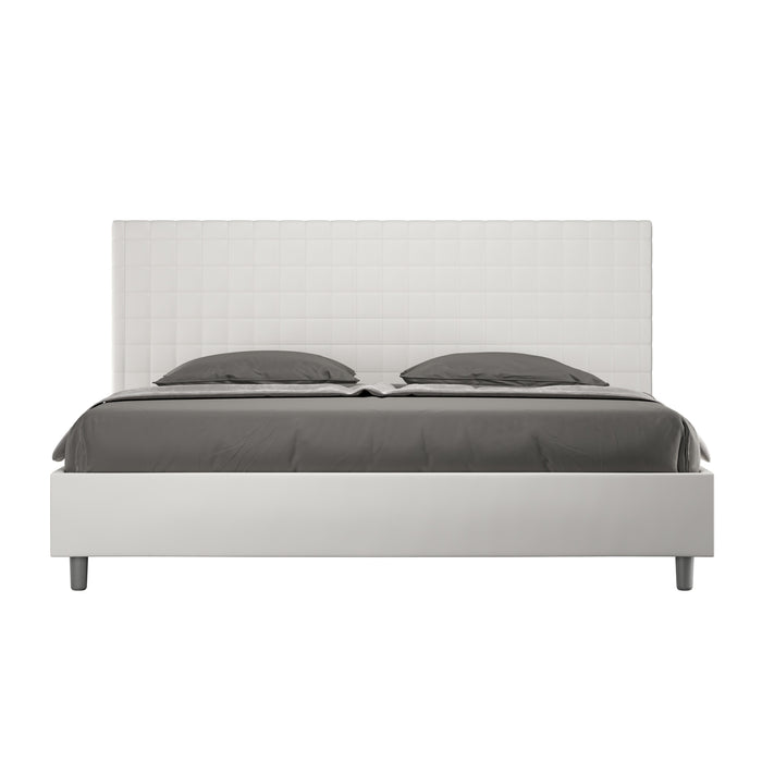 Letto Matrimoniale Large 180x200 cm con Rete e Contenitore Sunny Bianco