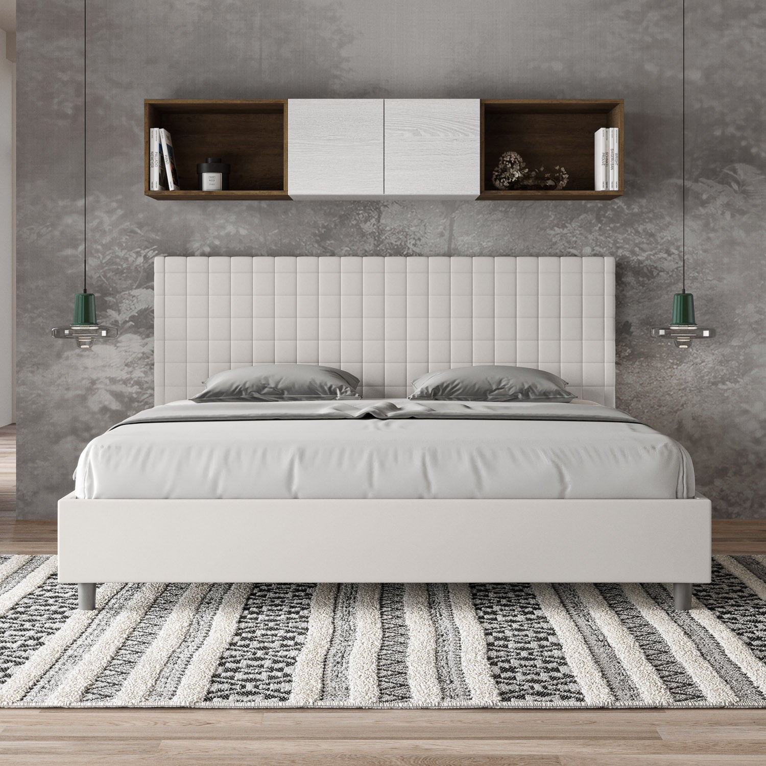 Letto Matrimoniale Large 180x210 cm con Rete Sunny Bianco