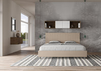 Letto Matrimoniale Large 180x210 cm con Rete Sunny Tortora