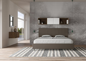 Letto Matrimoniale Extra Large 190x210 cm con Rete Sunny Cappuccino