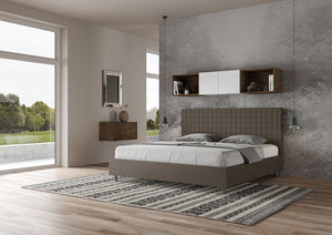 Letto Matrimoniale Extra Large 190x210 cm con Rete Sunny Cappuccino