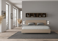 Letto Matrimoniale Extra Large 200x200 cm con Rete Adele Tortora