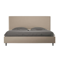 Letto Matrimoniale Extra Large 200x210 cm con Rete e Contenitore Focus Tortora