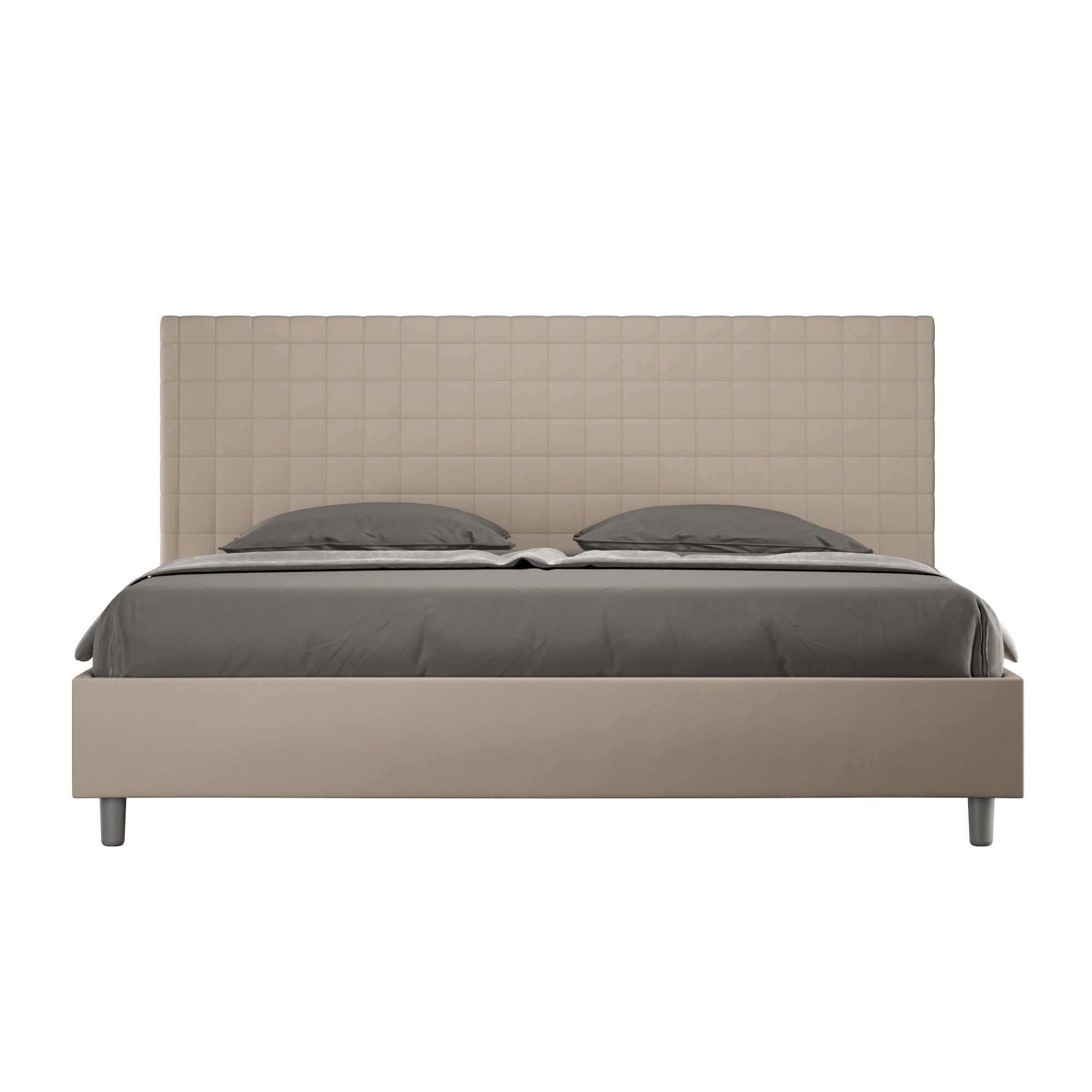 Letto Matrimoniale Extra Large 200x210 cm con Rete Sunny Tortora