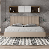 Letto Matrimoniale Extra Large 200x210 cm con Rete Sunny Tortora