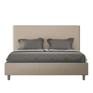 Letto Matrimoniale 160x210 cm con Rete e Contenitore Focus Tortora