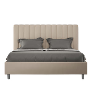 Letto Matrimoniale 160x190 cm con Rete e Contenitore Agueda Tortora