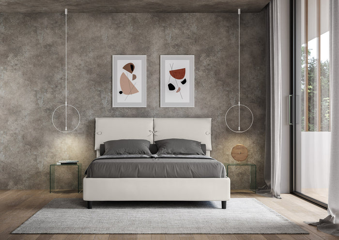 Letto Matrimoniale 160x190 cm con Rete e Contenitore Sleeper Bianco