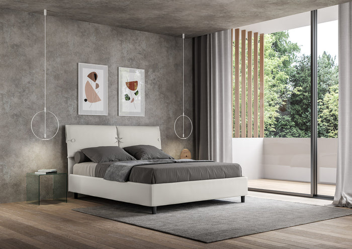 Letto Matrimoniale 160x190 cm con Rete e Contenitore Sleeper Bianco