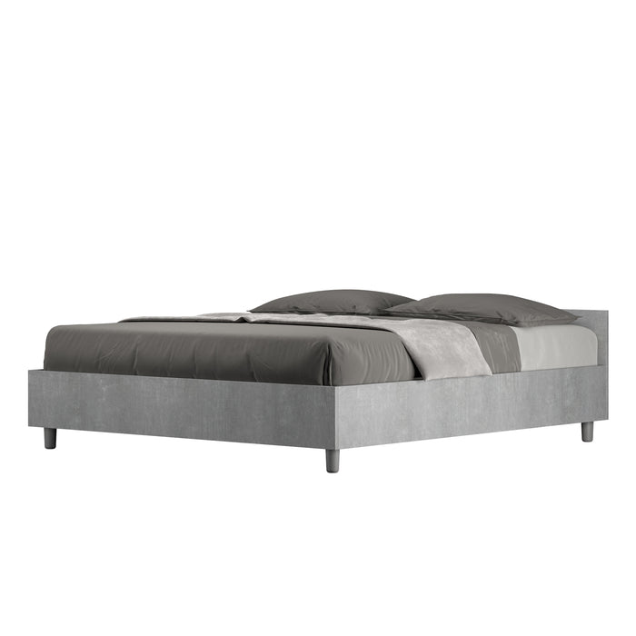 Letto Matrimoniale 160x190 cm con Rete Nuamo Cemento