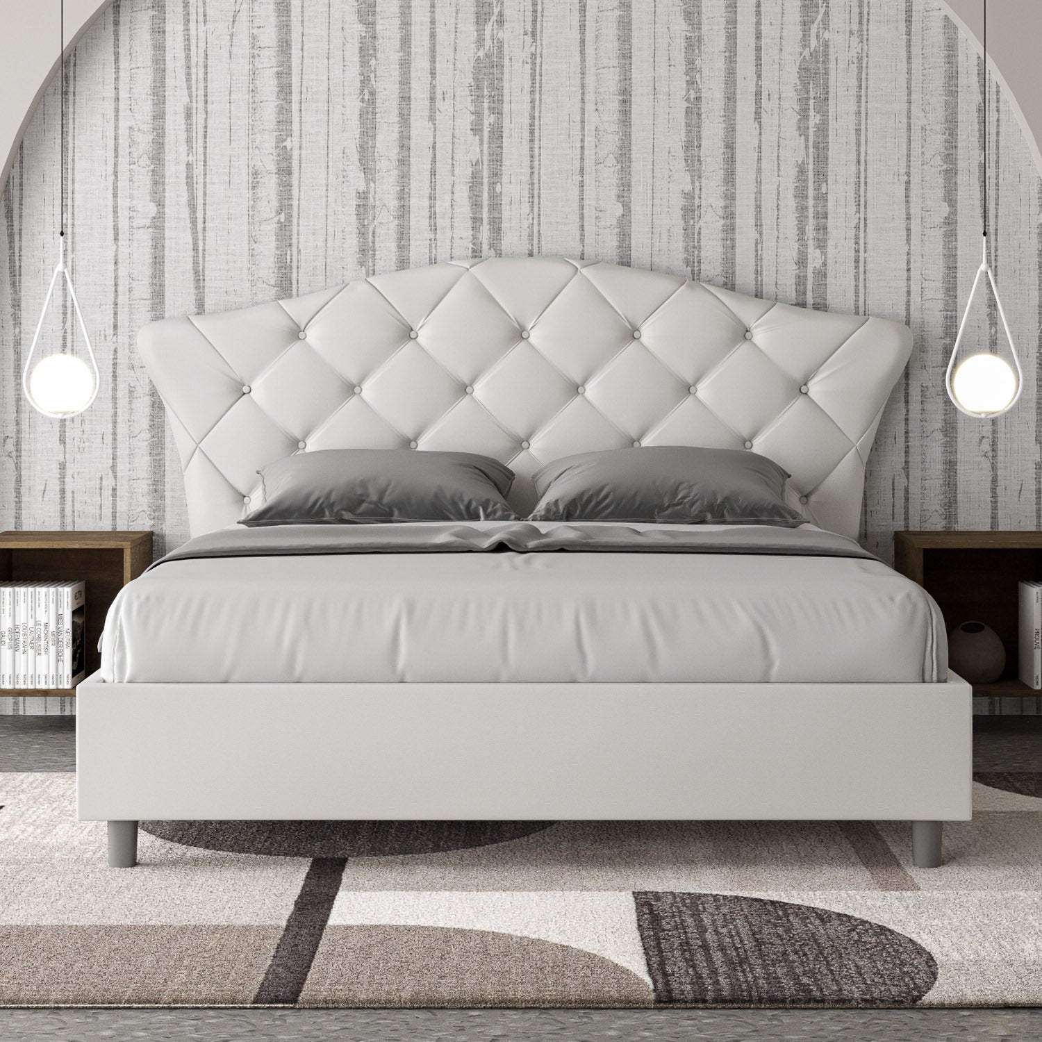 Letto Matrimoniale 160x190 cm con Rete Langre Similpelle