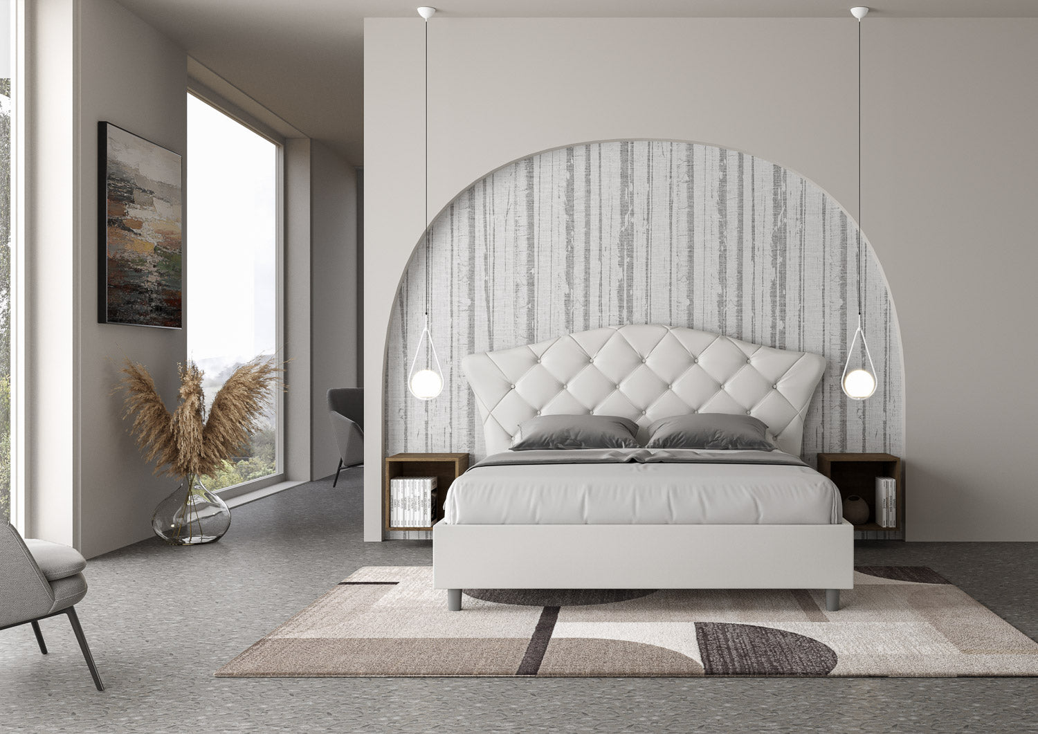 Letto Matrimoniale 160x190 cm con Rete Langre Similpelle