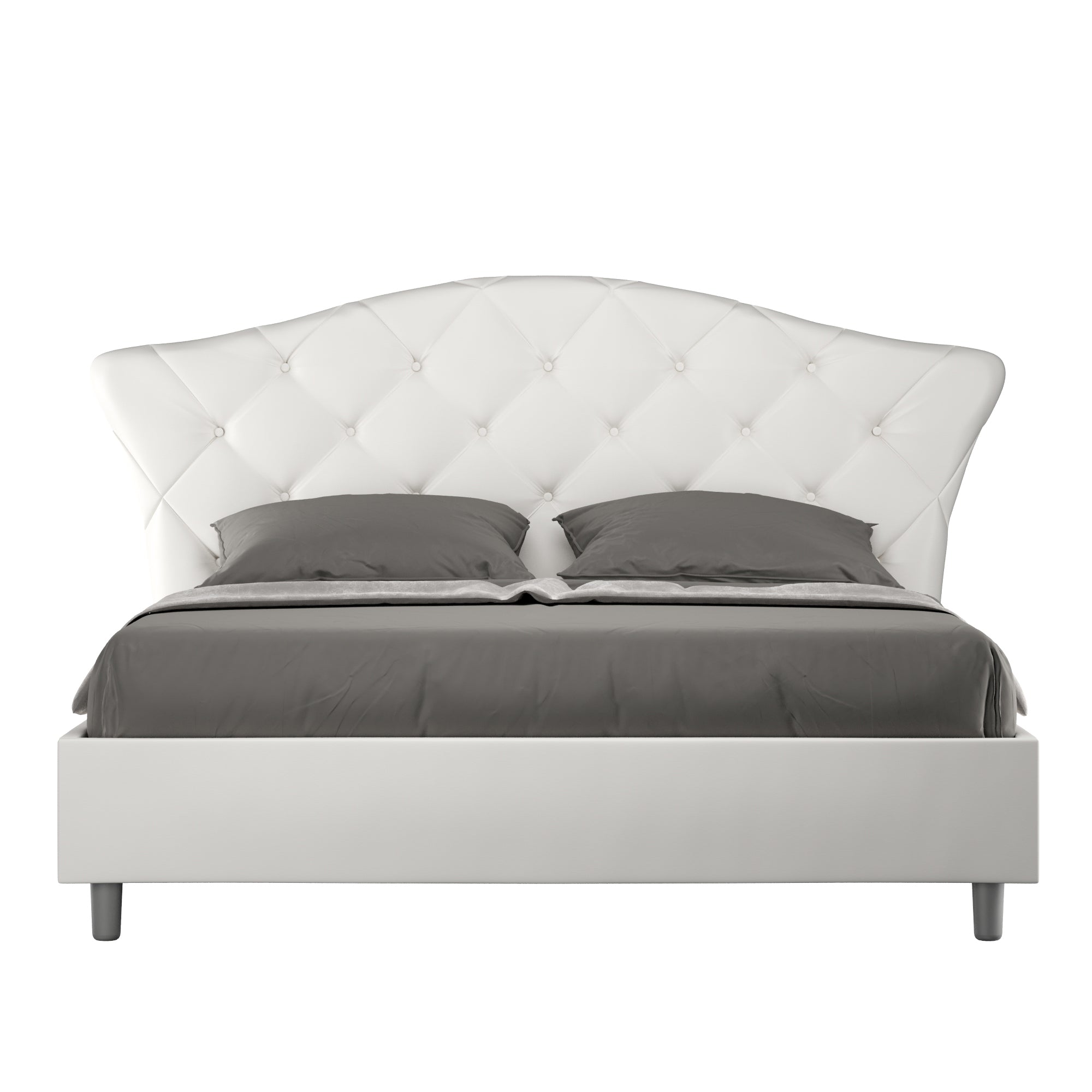 Letto Matrimoniale 160x210 cm con Rete e Contenitore Langre Similpelle