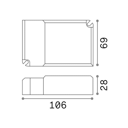 Driver Dimmerabile Led Dali-Push Panel Metallo 45W 1000Ma