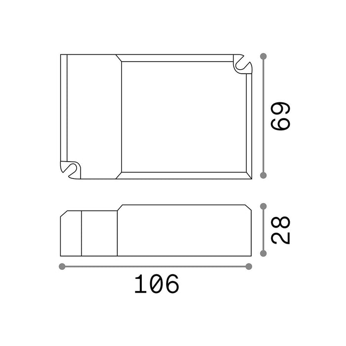 Driver Dimmerabile Led Dali-Push Panel Metallo 45W 1000Ma