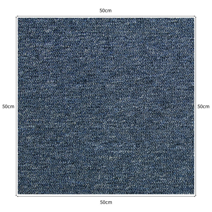 20 Quadrotte di Moquette 50x50cm Colore Blu Tempesta 5mq Dure per Casa e Ufficio