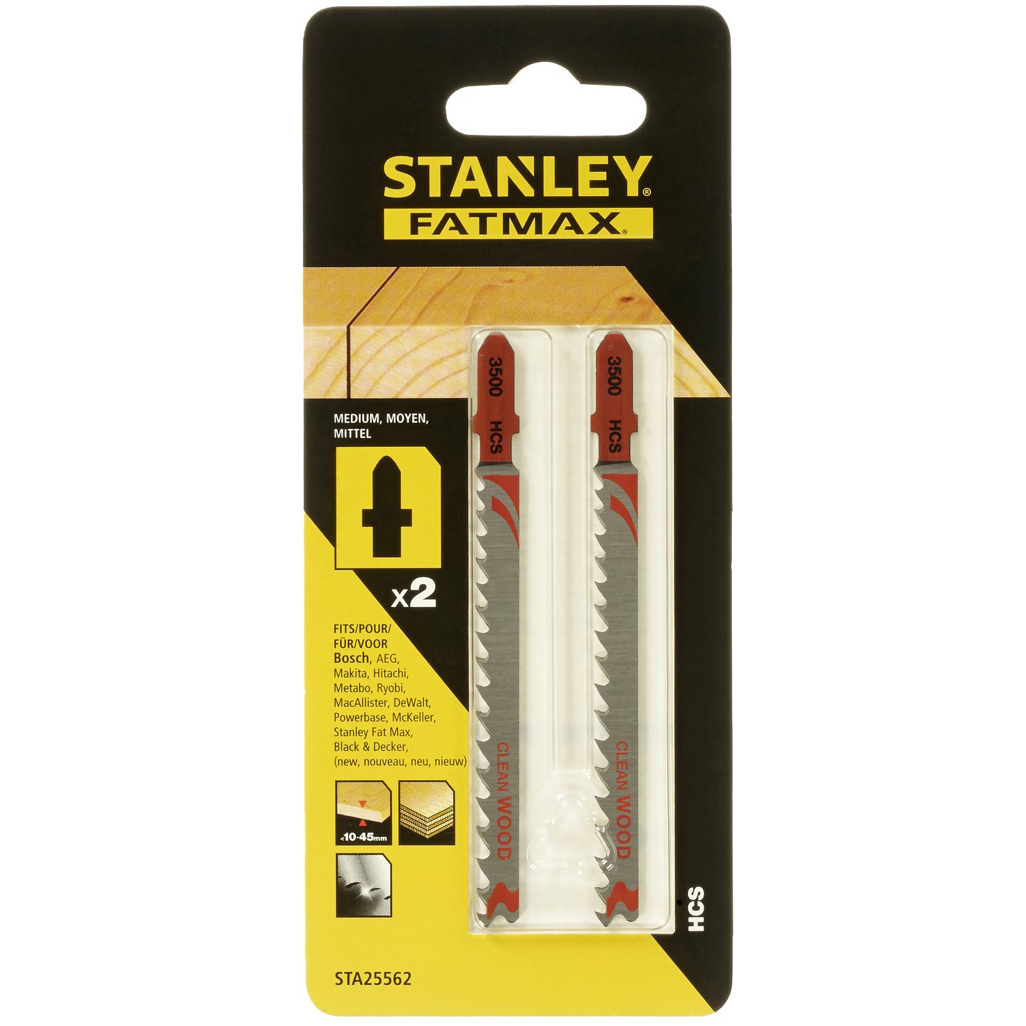 PIRANHA/STANLEY STA25562 (X25562) 2 LAME LEGNO T/MEDIO ATT. A T STANLEY CF 1,0