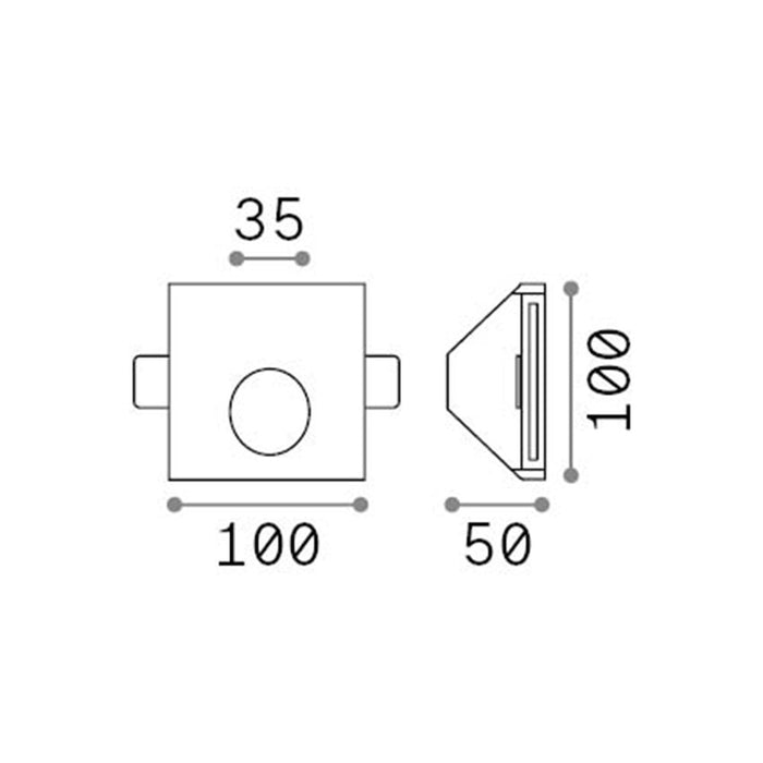 Tecnico Walky-3 Pietra - Cemento - Gesso Bianco Led 1W 3000K Luce Calda