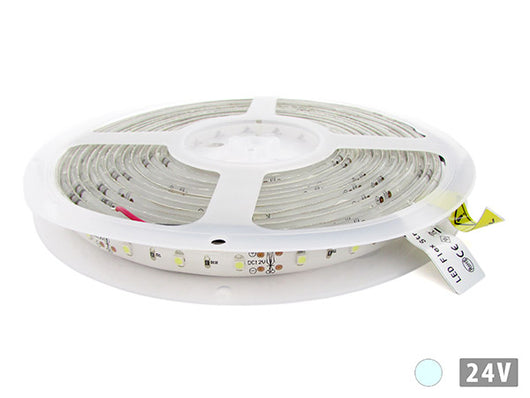 24V Bobina Led 5 Metri 300 Smd 3528 Bianco Freddo Tagliabile IP65 Biadesivo Per Camion Barca