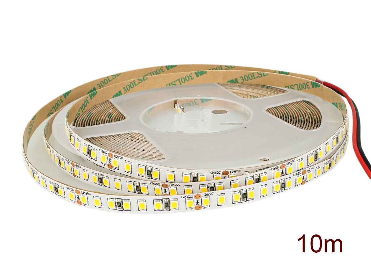 24V Bobina Led Da 10 Metri IP20 2700K 12W/M 1600 smd 2835 2000 LM/M Passo 8mm