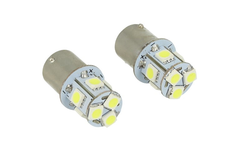 24V Lampada Led Canbus BA15S G18,5 R5W Colore Blu Piedi Dritti 8 Smd 5050 Per Camion Bus Barca