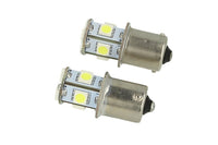 24V Lampada Led Canbus BA15S G18,5 R5W Colore Verde Piedi Dritti 8 Smd 5050 Per Camion Bus Barca